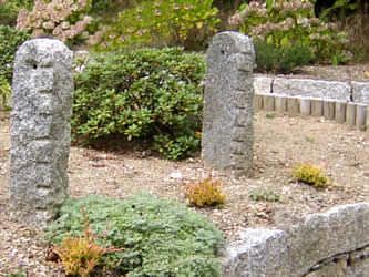 Twp drilled granite gateposts