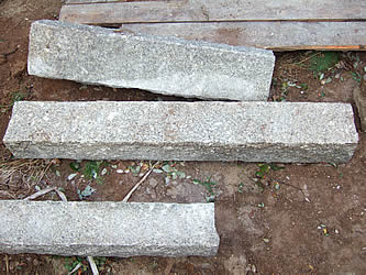 Rough punched granite lintels at the quarry