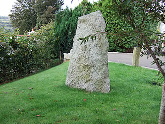 Granite standing stone in garden