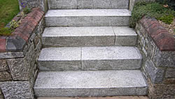 Granite steps in garden